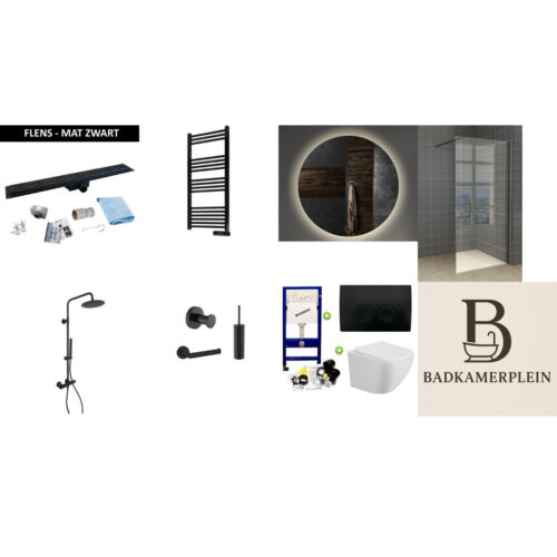 badkamer set zwart