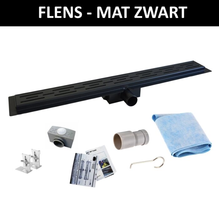 badkamerset mat zwart - flens