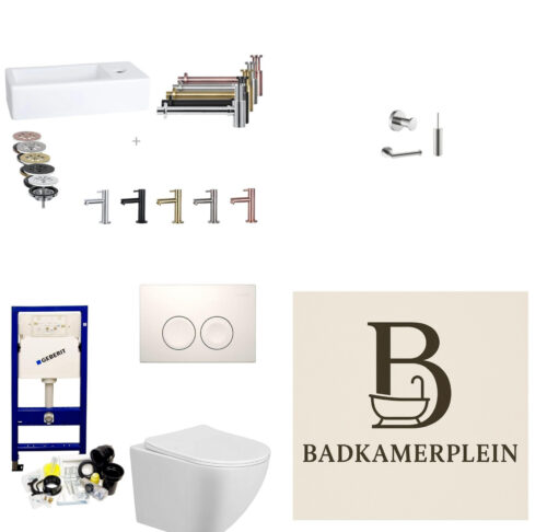 Toiletset UP100 + Fonteinset - Wit + RVS